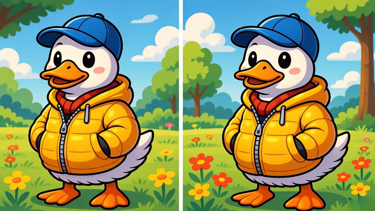 8 second visual challenge, find 3 differences puzzle